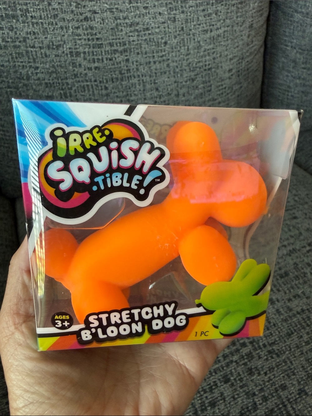 BNIB Viral Jaru Toys Irre-Squish-Tible! Stretchy B’Loon Dog, Orange